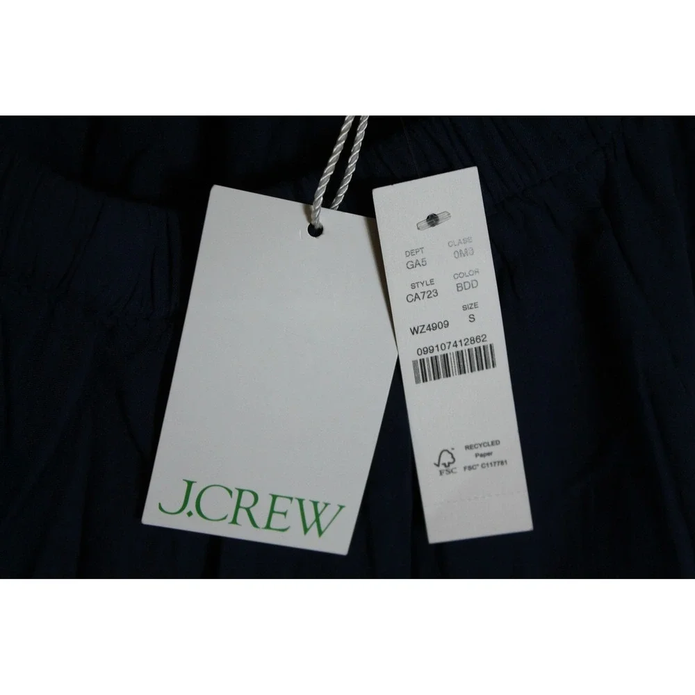 J. Crew NWT Women's Pull-On Midi Skirt Dip-Dyed Cotton Voile Size S Blue White